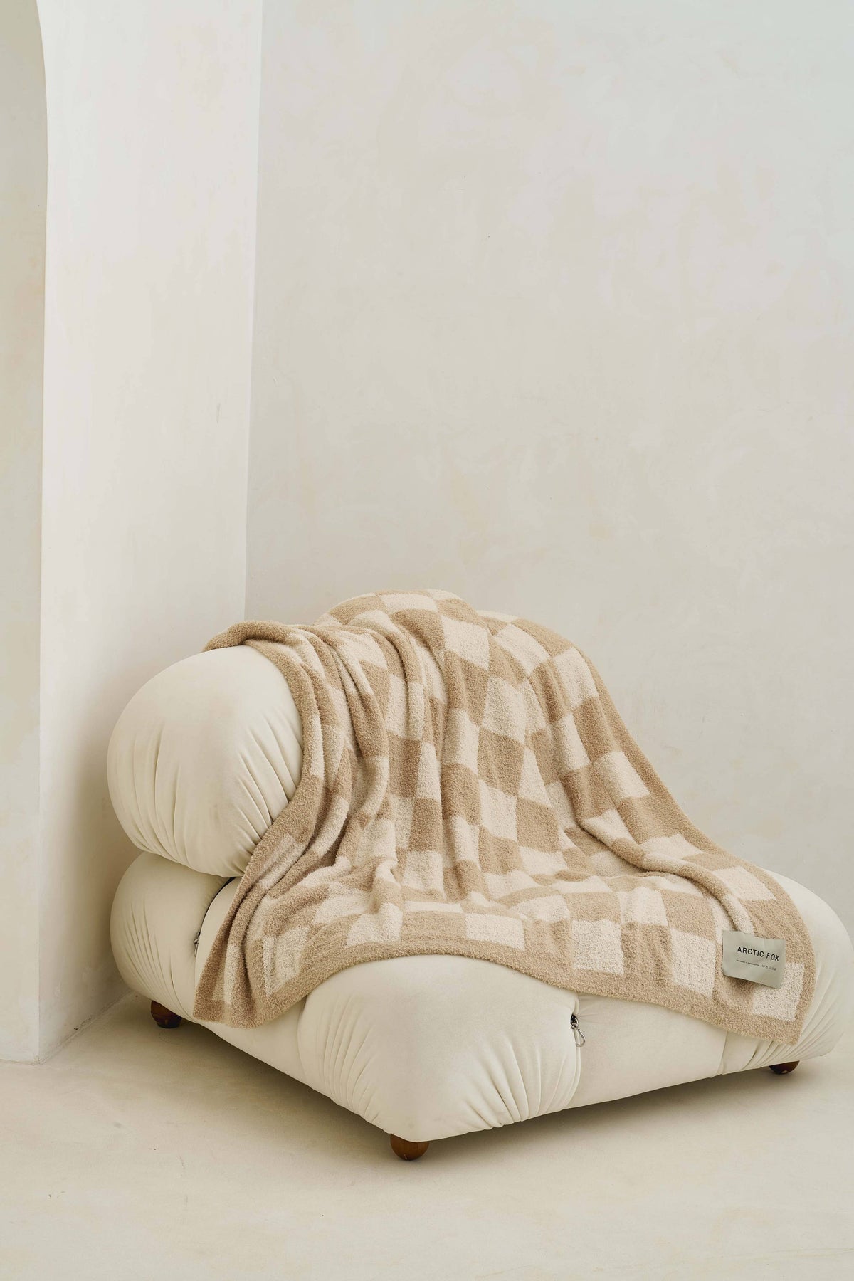 De Teddy Plaid - 100% gerecycled - Beige ruit