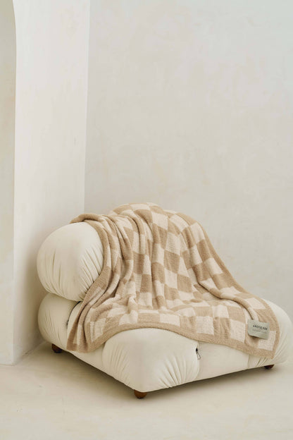 De Teddy Plaid - 100% gerecycled - Beige ruit