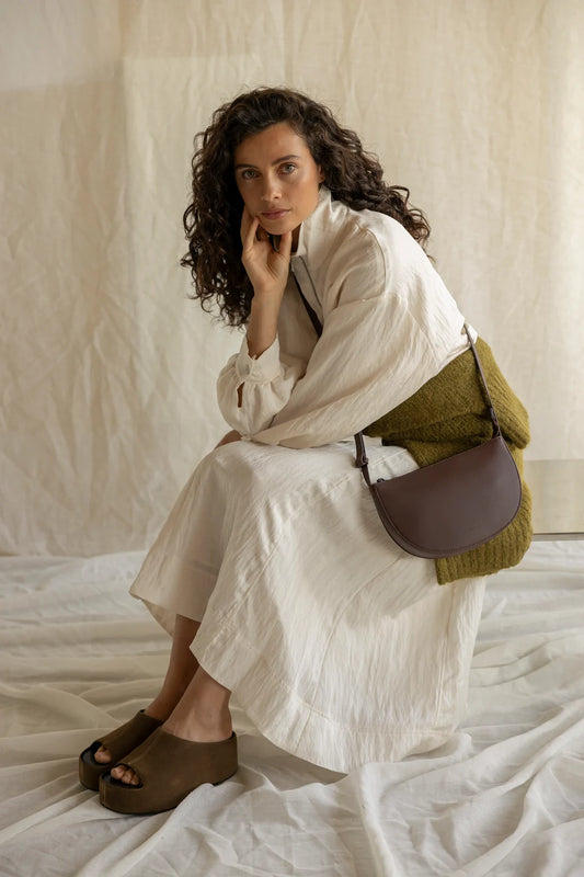 Farou - Half moon bag - darkwood