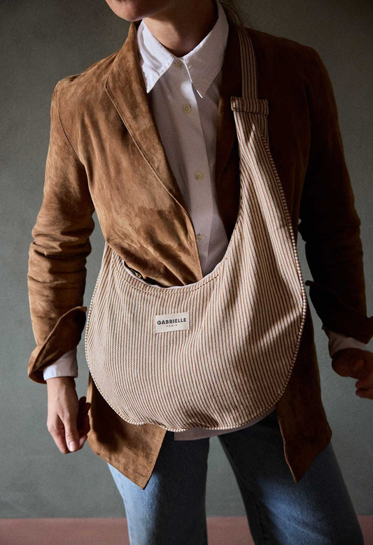 New Body tas met fijne streepjes