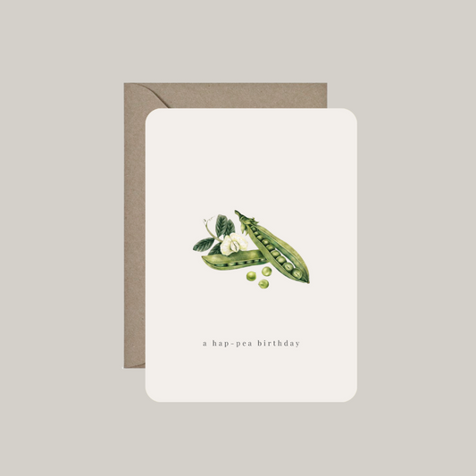 Postkaart 'a hap-pea birthday' met enveloppe