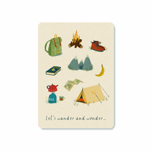 Postkaart  'Let's wander and wonder ...'