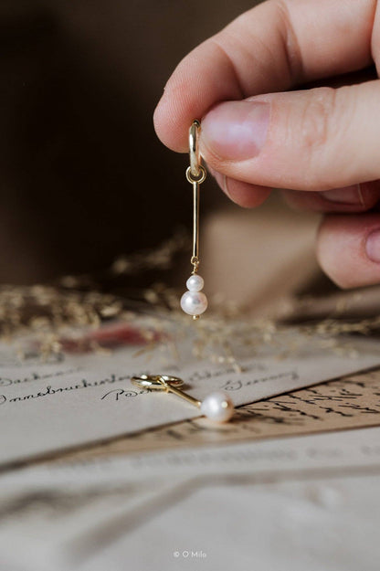 Pareldruppel oorbellen 'Elise'