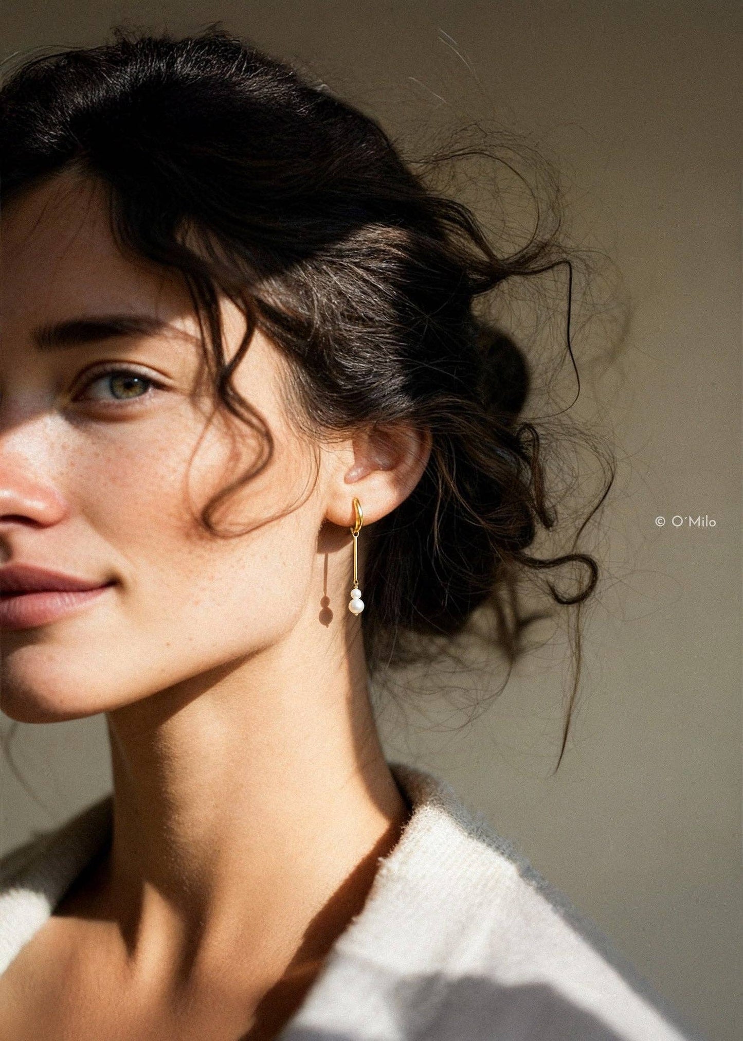 Pareldruppel oorbellen 'Elise'