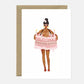 Postkaart 'Girl in cake'