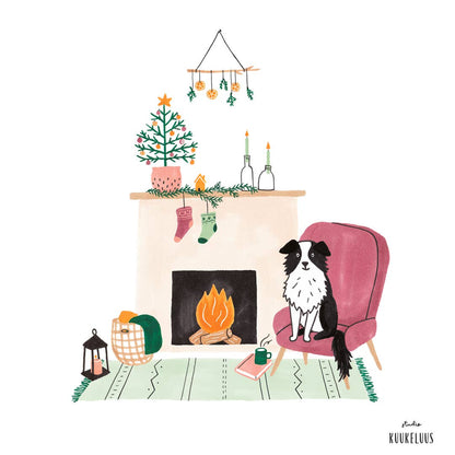 Kerstkaart hondje