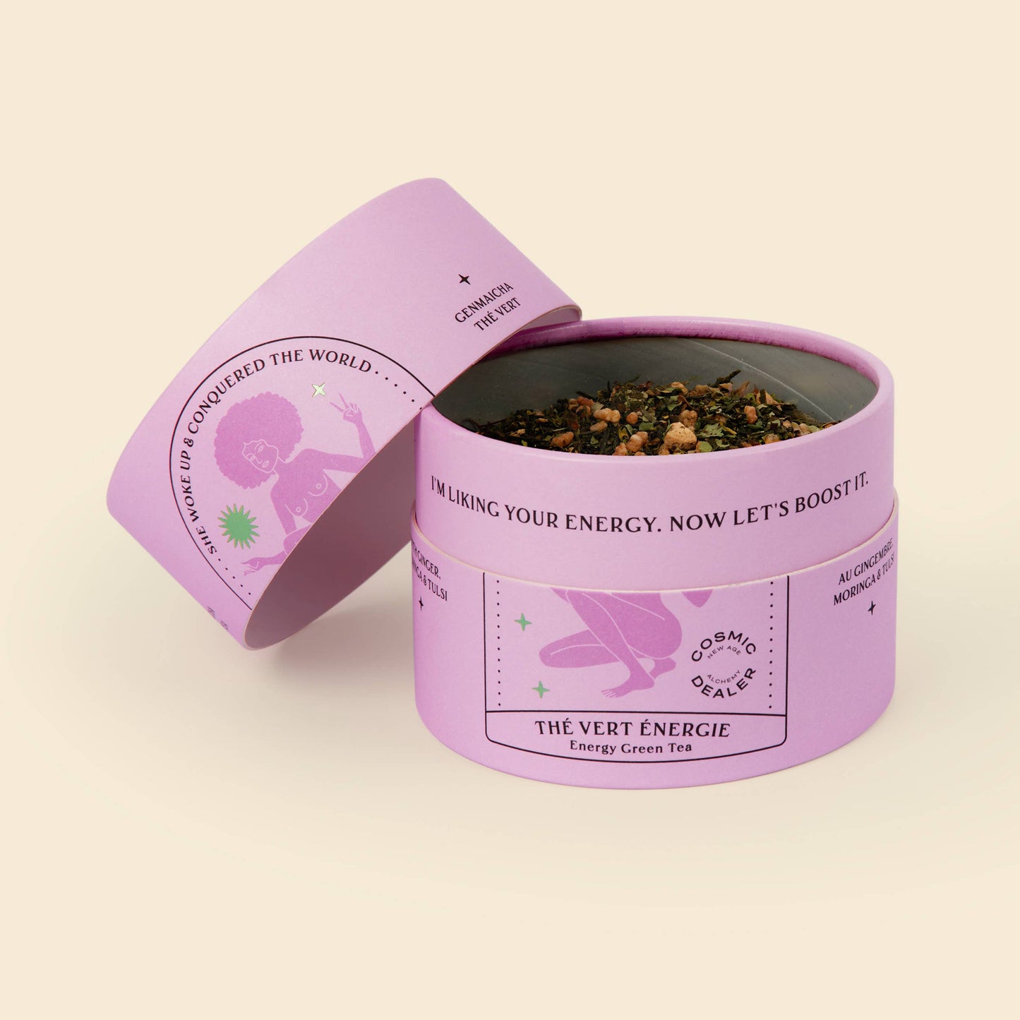 Energiethee: Genmaicha gember- en tulsi-groene thee