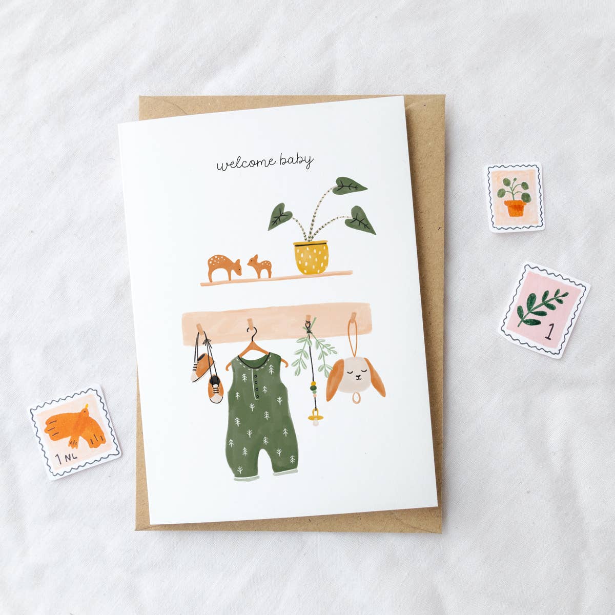Babykaart rompertje - Welcome baby