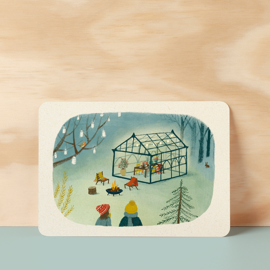 Postkaart  'Winter garden party'