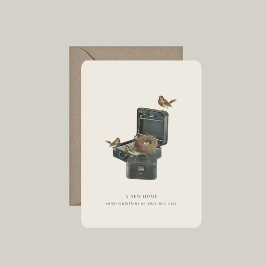Postkaart 'a new home' met enveloppe