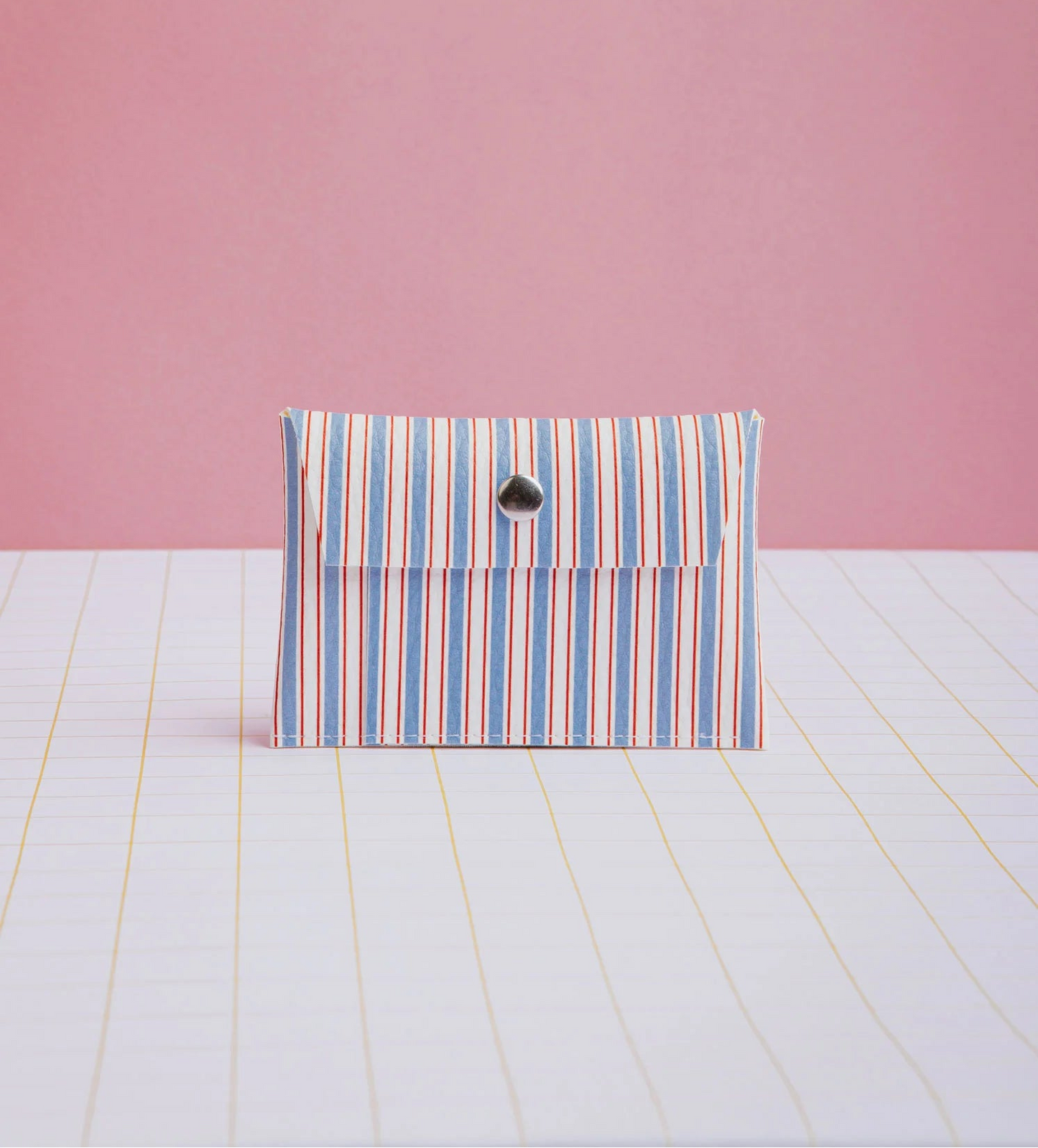 Portemonnee/kaarthouder met blauwe strepen