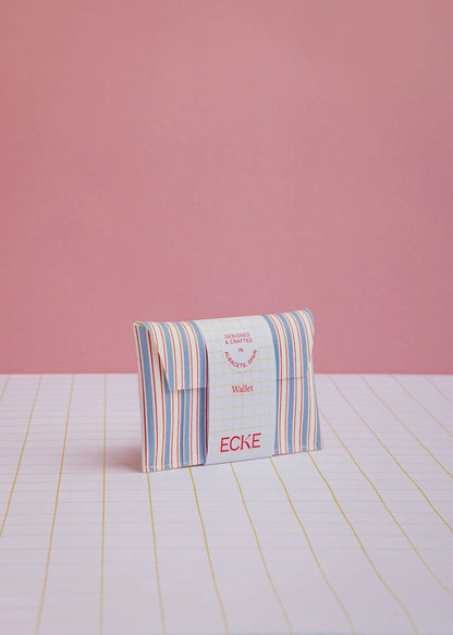 Portemonnee/kaarthouder met blauwe strepen