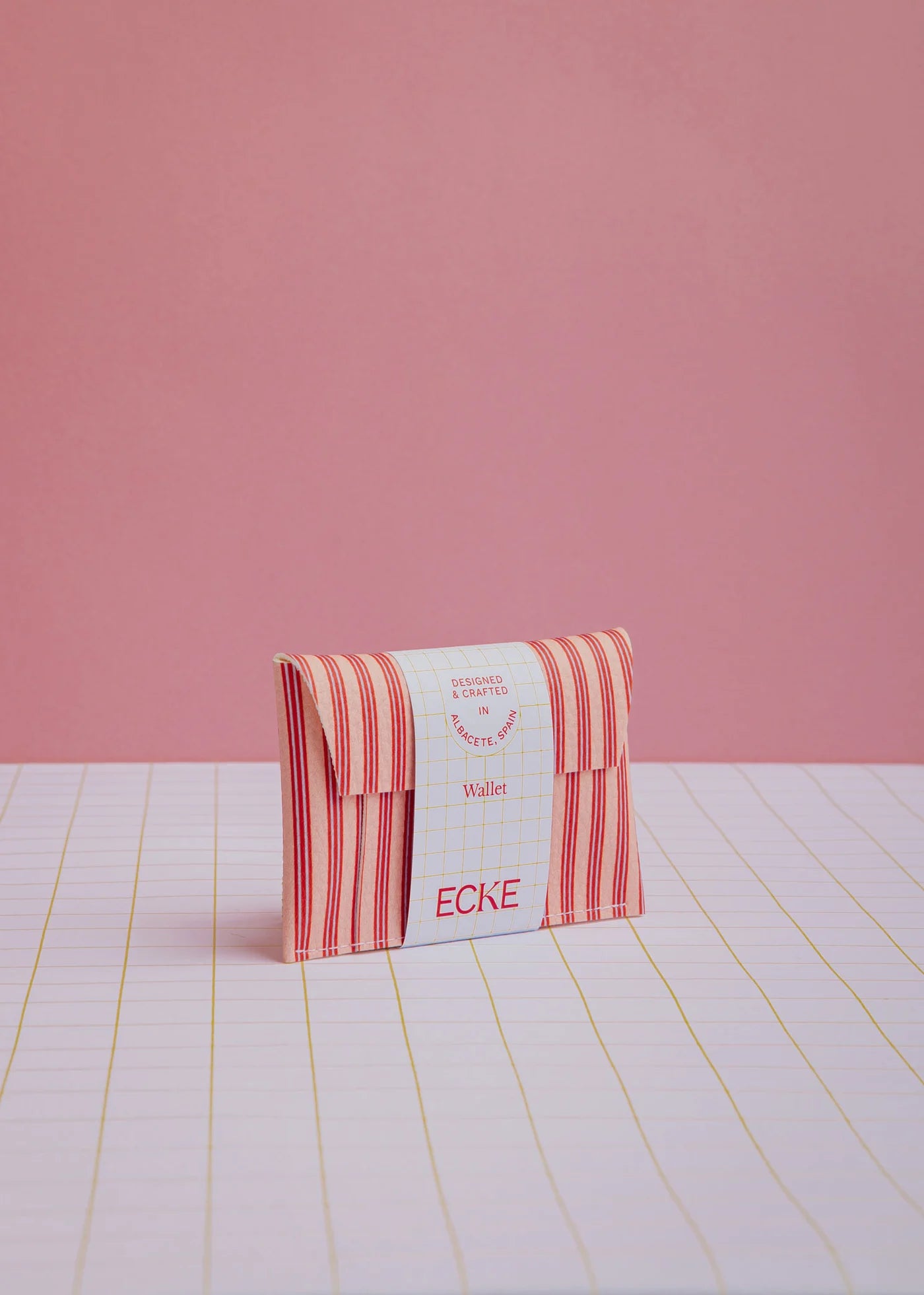 Portemonnee/kaarthouder met koraal & roze strepen