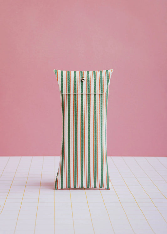 Brillenhoesje met groene strepen