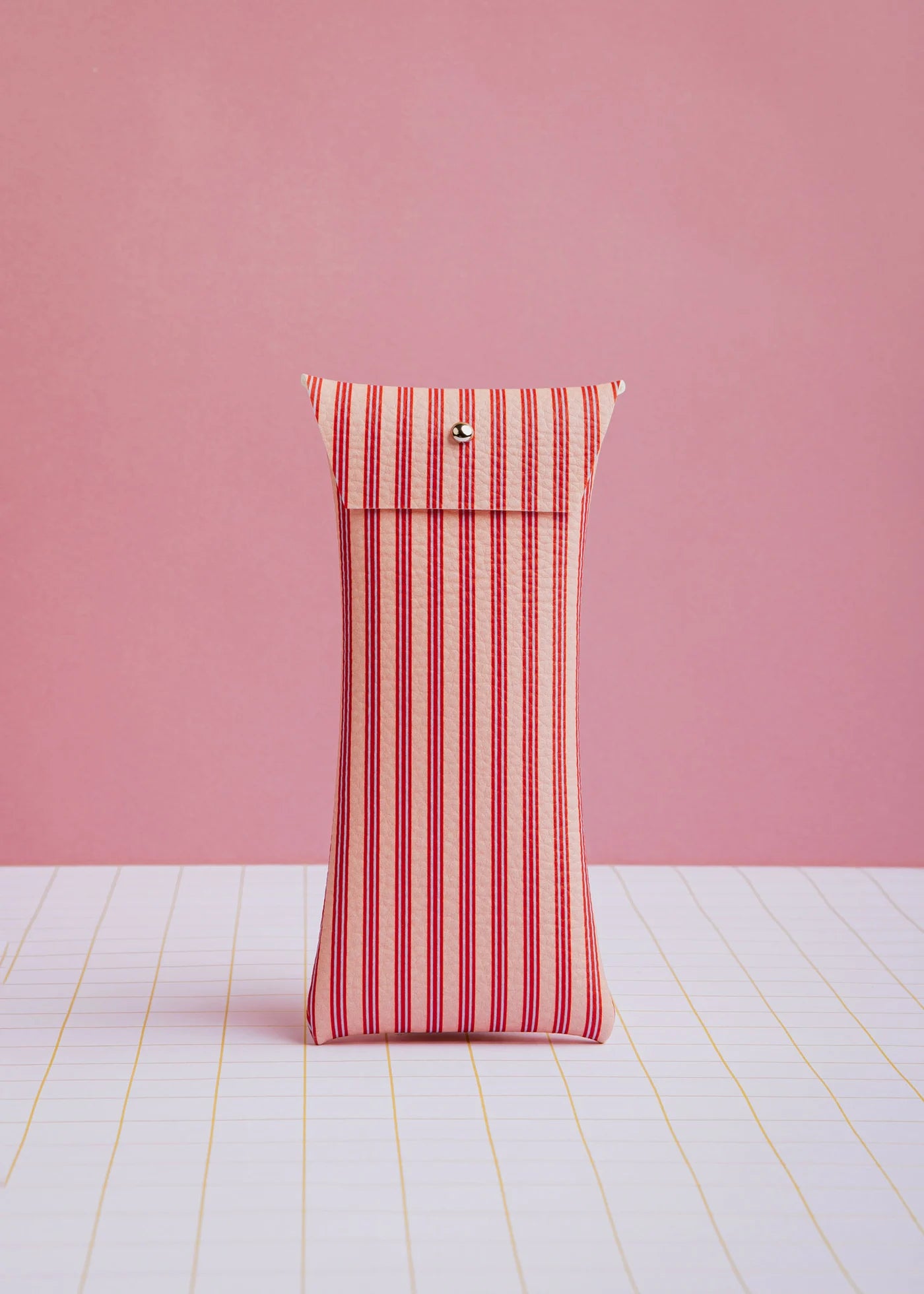 Koraalrode strepen brillenhoesje