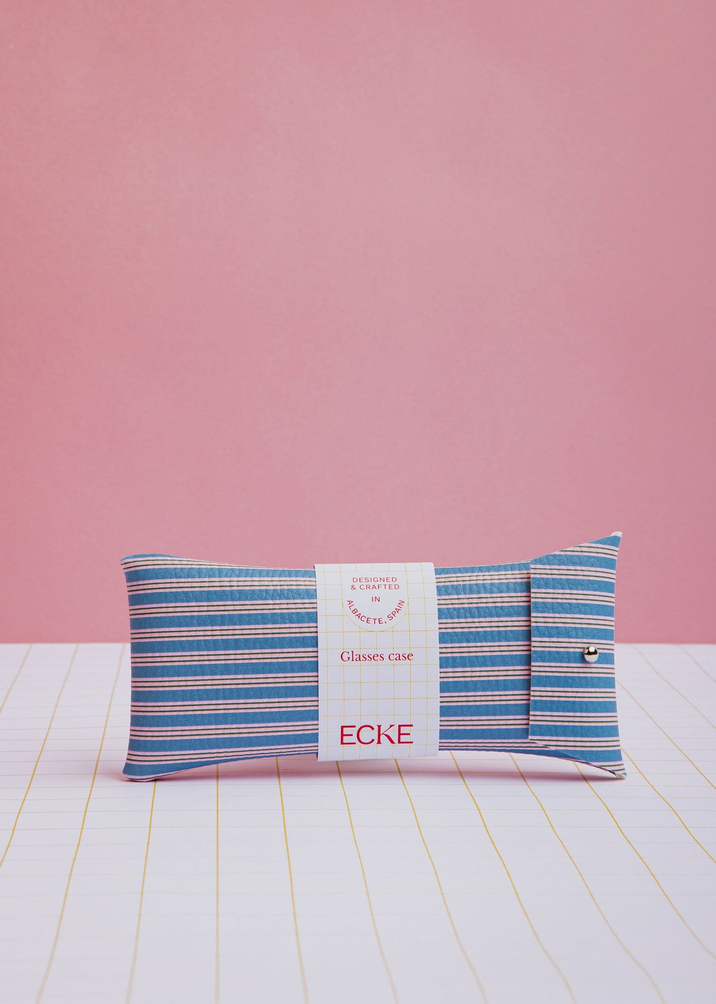 Blauw & roze gestreepte brillenhoes