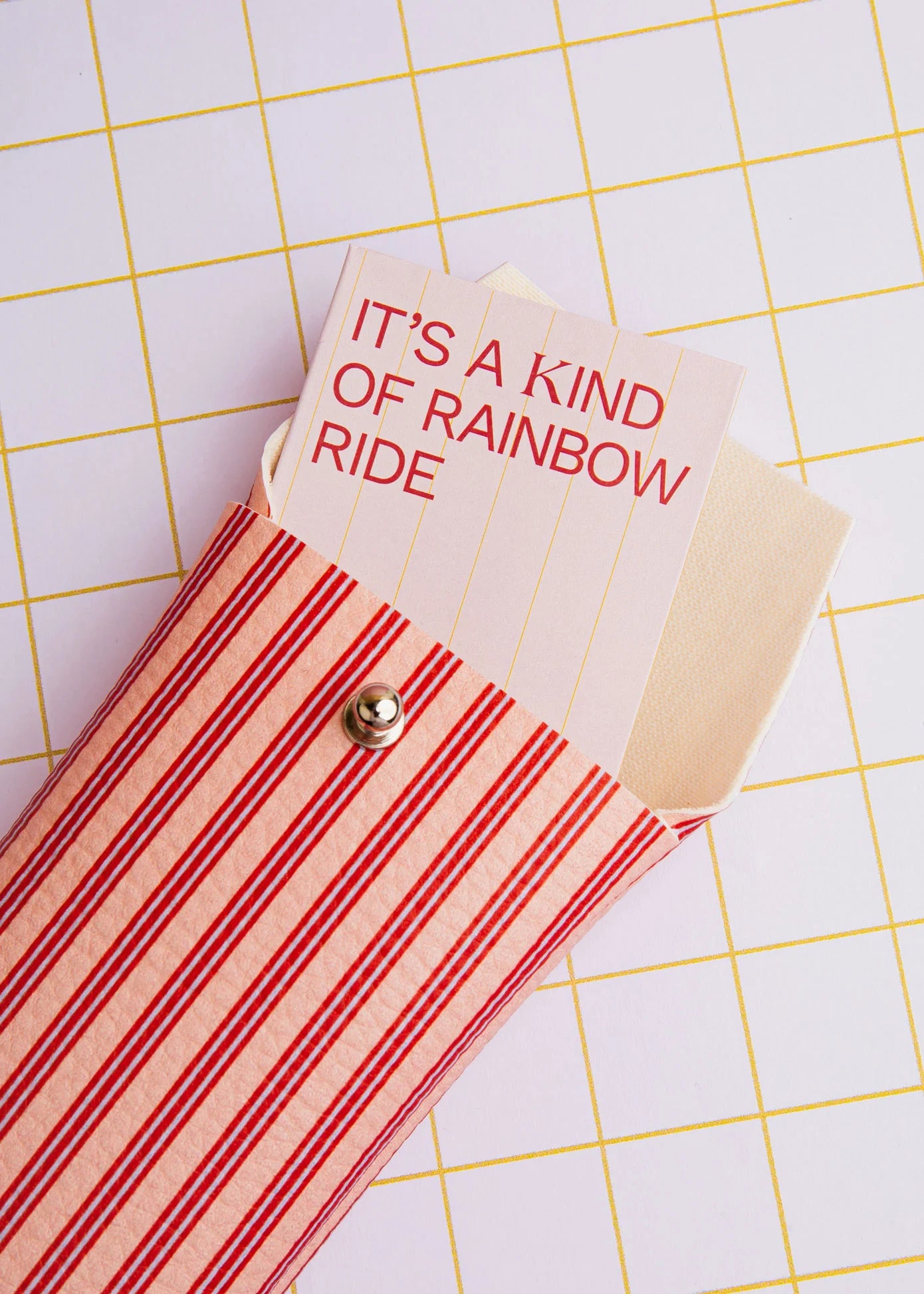 Koraalrode strepen brillenhoesje