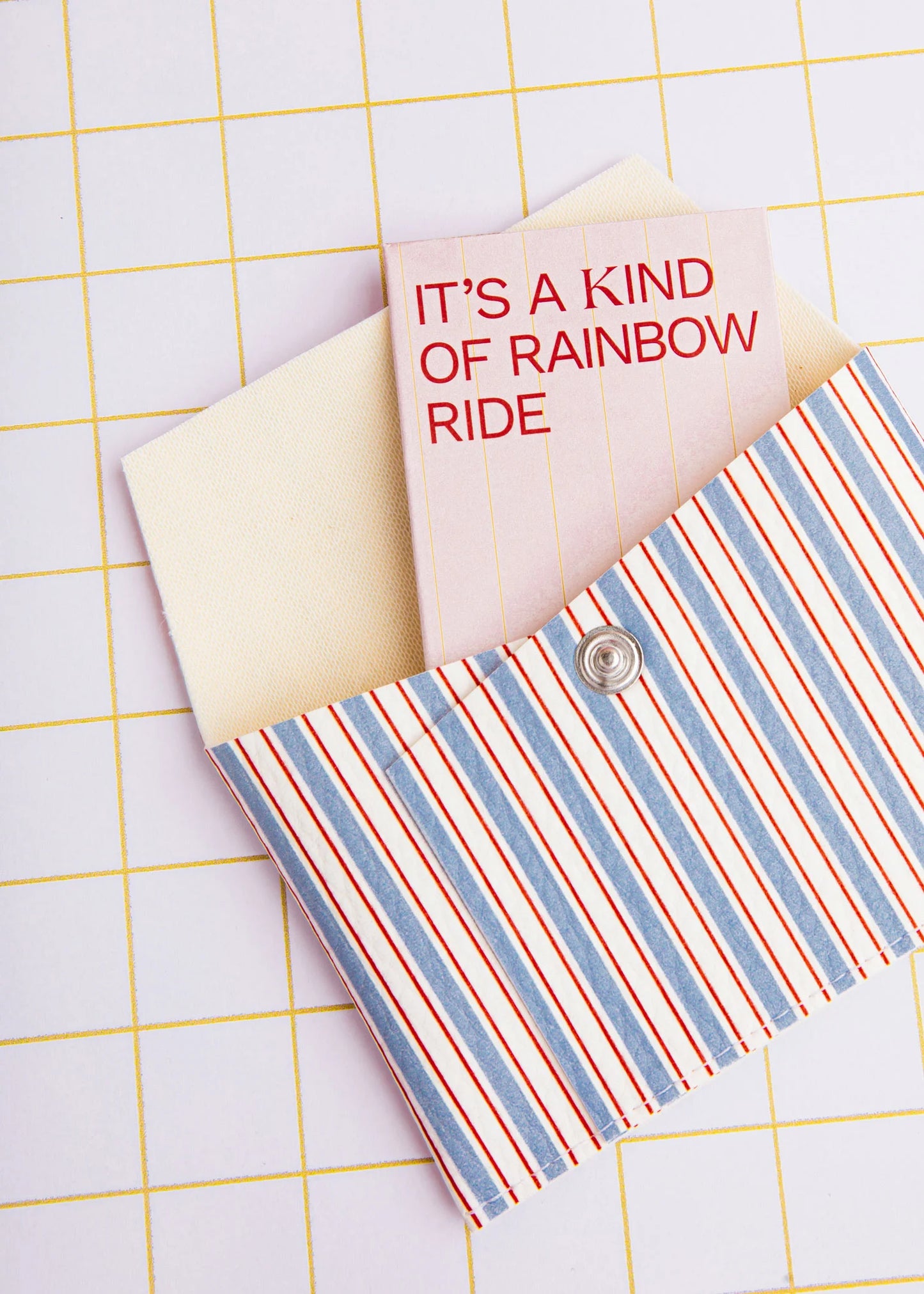 Portemonnee/kaarthouder met blauwe strepen