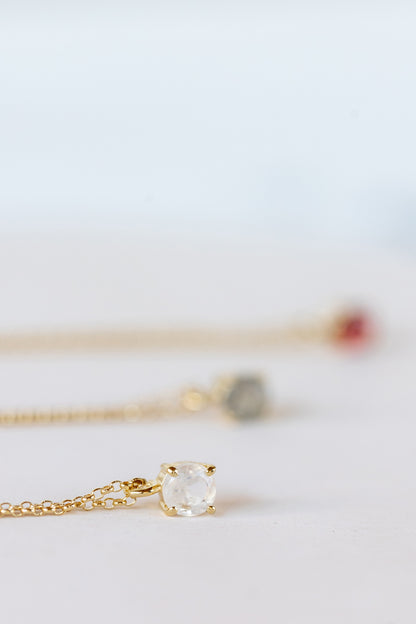 'Wens' hanger (zilver of goud met maansteen of labradoriet)