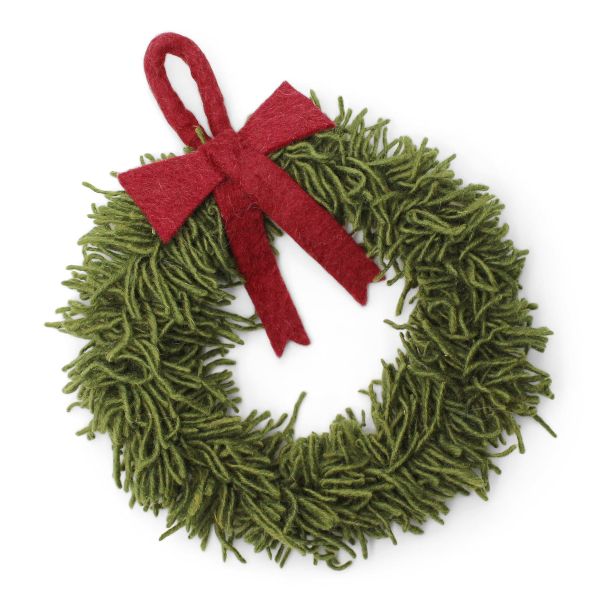 Kerstkrant met rode strik