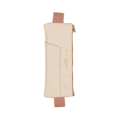 Vegan Leather Pen Pouch - Cream + Taupe