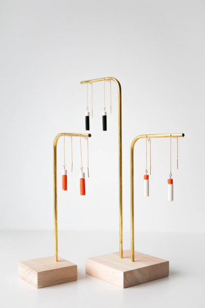 Mona duo | Oorbellen - cloudy white - black