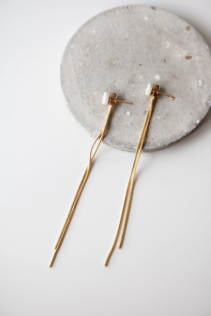 Li Gold | Oorbellen - cloudy whit