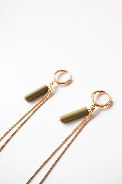 Lovi | Oorbellen - Olive green