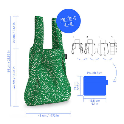 Notabag original - groen gespikkeld