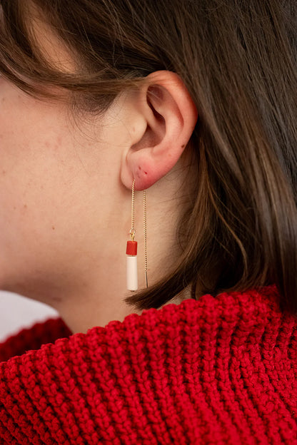 Mona duo | Oorbellen - almond peach