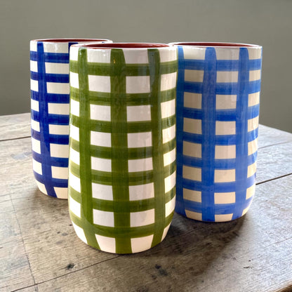 Strakke vaas / geriefhouder - Grote ruiten - Royal Blue