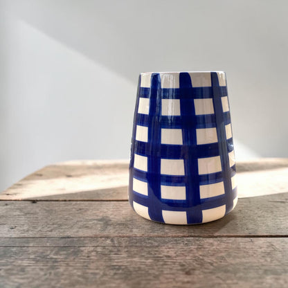 Vulcano Vaas (M) - grote ruiten - cobalt
