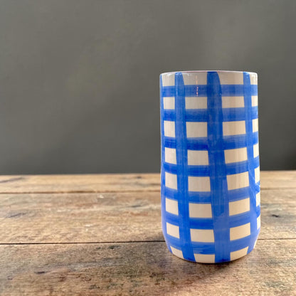 Strakke vaas / geriefhouder - Grote ruiten - Royal Blue