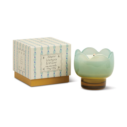 Tulp geurkaars - Wisteria & Willow -turquoise/geel
