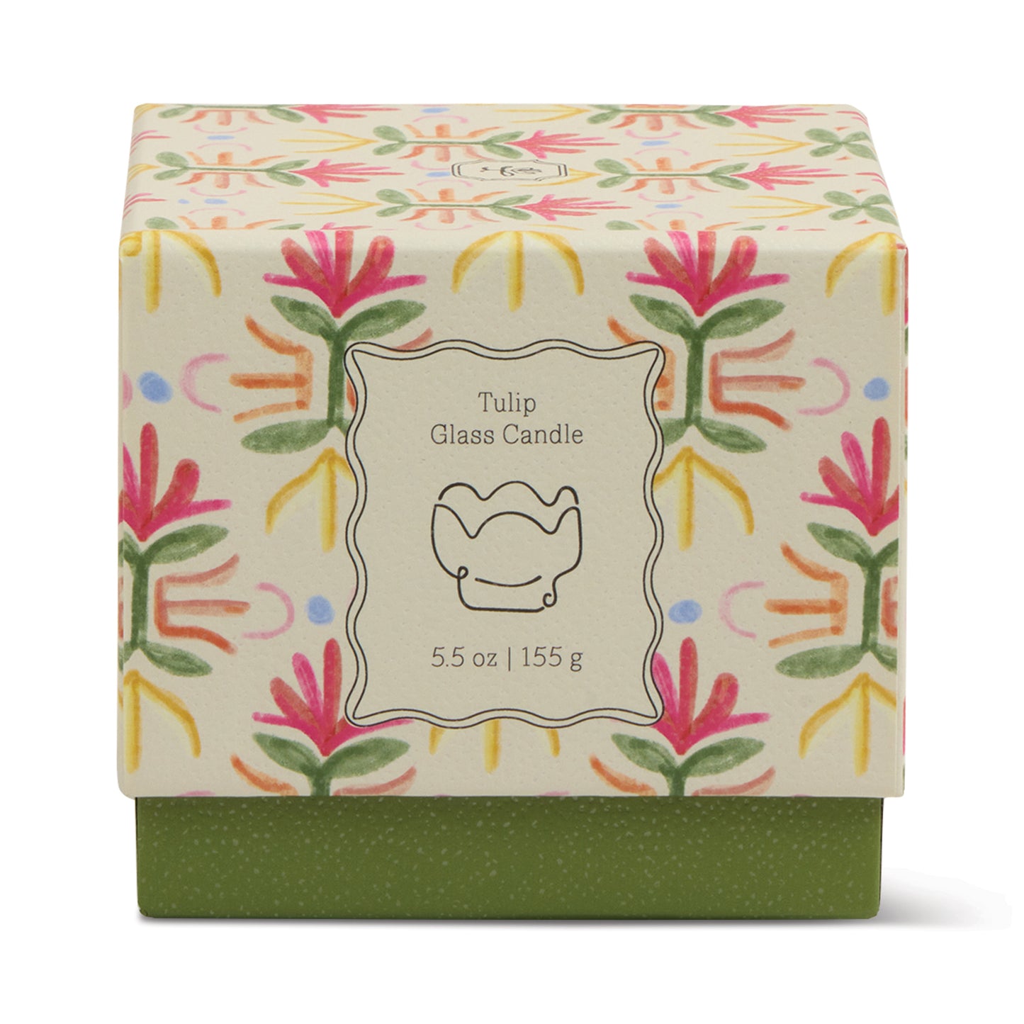 Tulp geurkaars - bronzed Gardenia - roze/groen