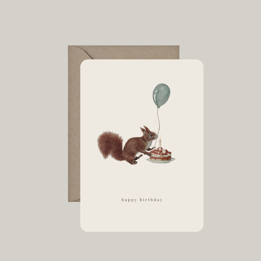 Postkaart 'happy birthday' met enveloppe