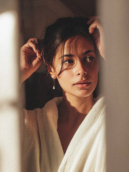 Pareldruppel oorbellen 'Elise'