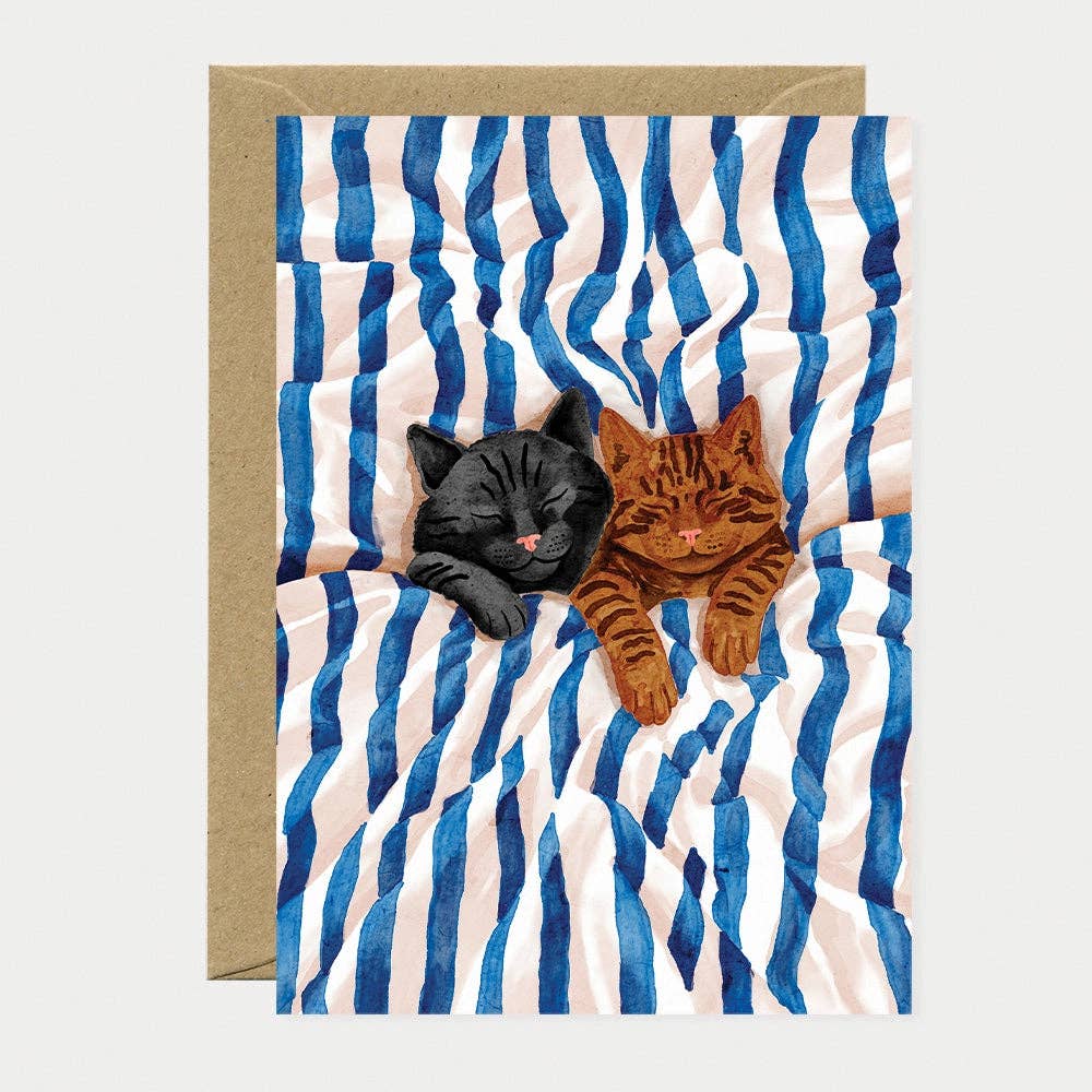 Slaapende katten - wenskaart