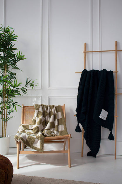 De Teddyplaid - 100% gerecycled - Kaki geruit