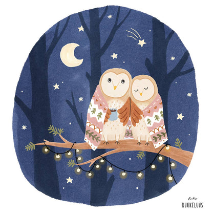 Kerstkaart kerkuil