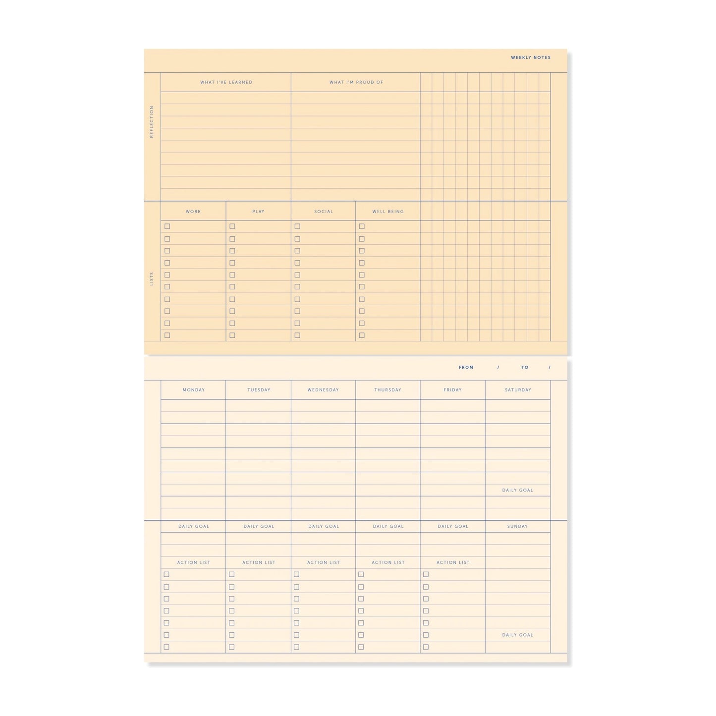 A-Journal Deskplanner – Weekplanner – Lavendel Blauw