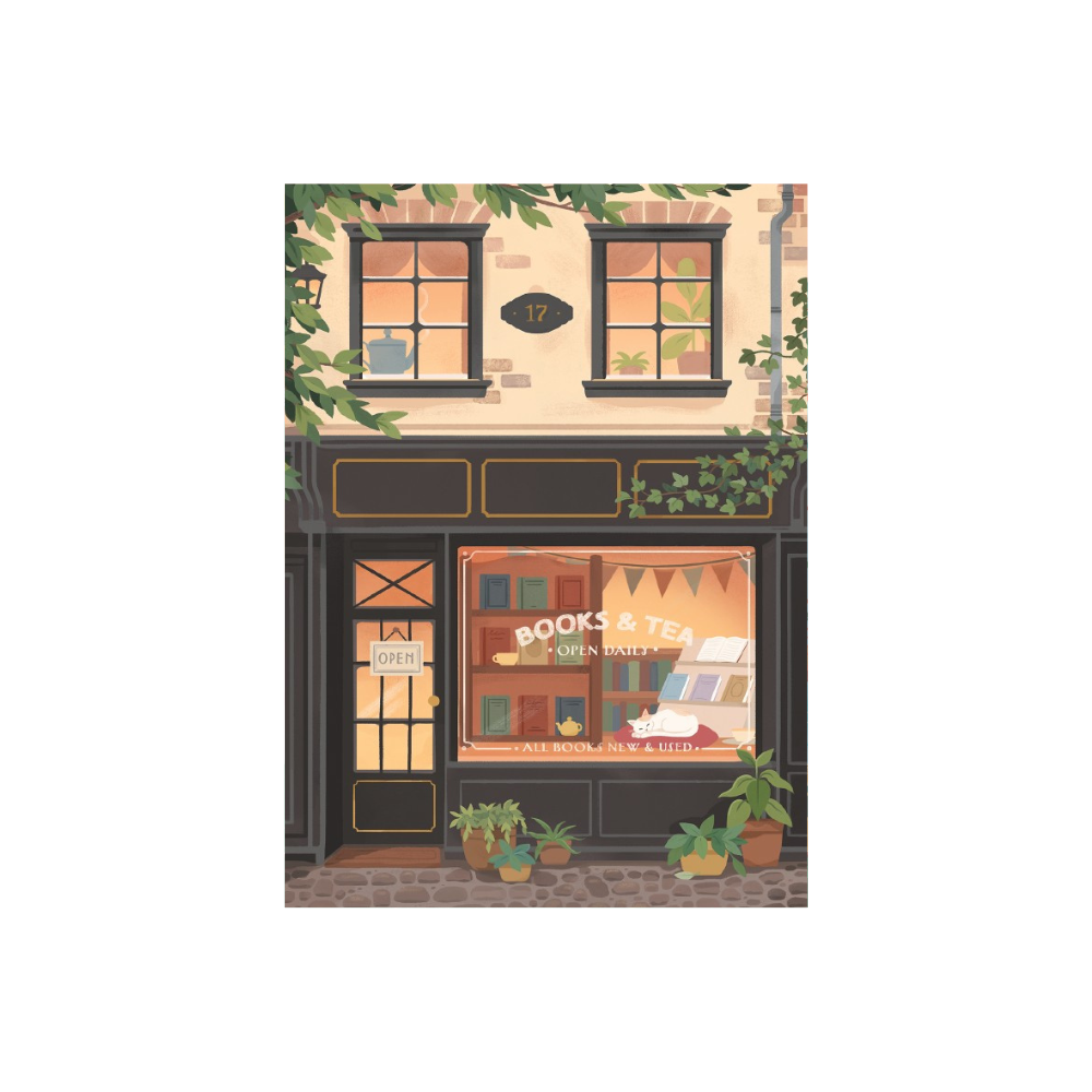 Minipuzzel 'Books & tea' – 99 stukjes