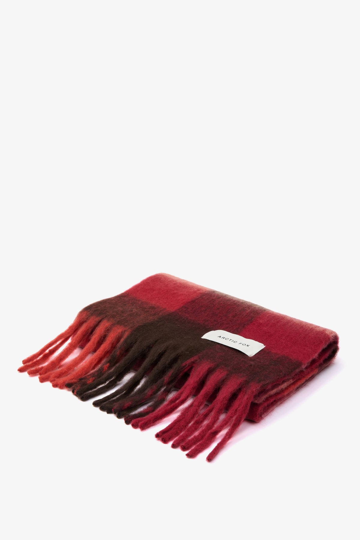 De Reykjavik-sjaal - 100% gerecycled - bordeaux geruit