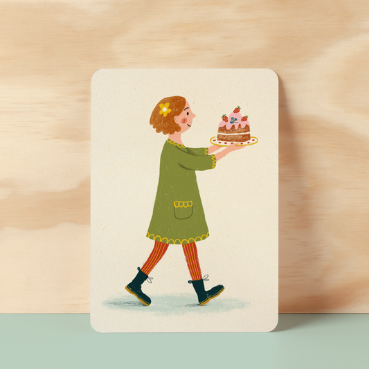 Postkaart  'Strawberry cake'