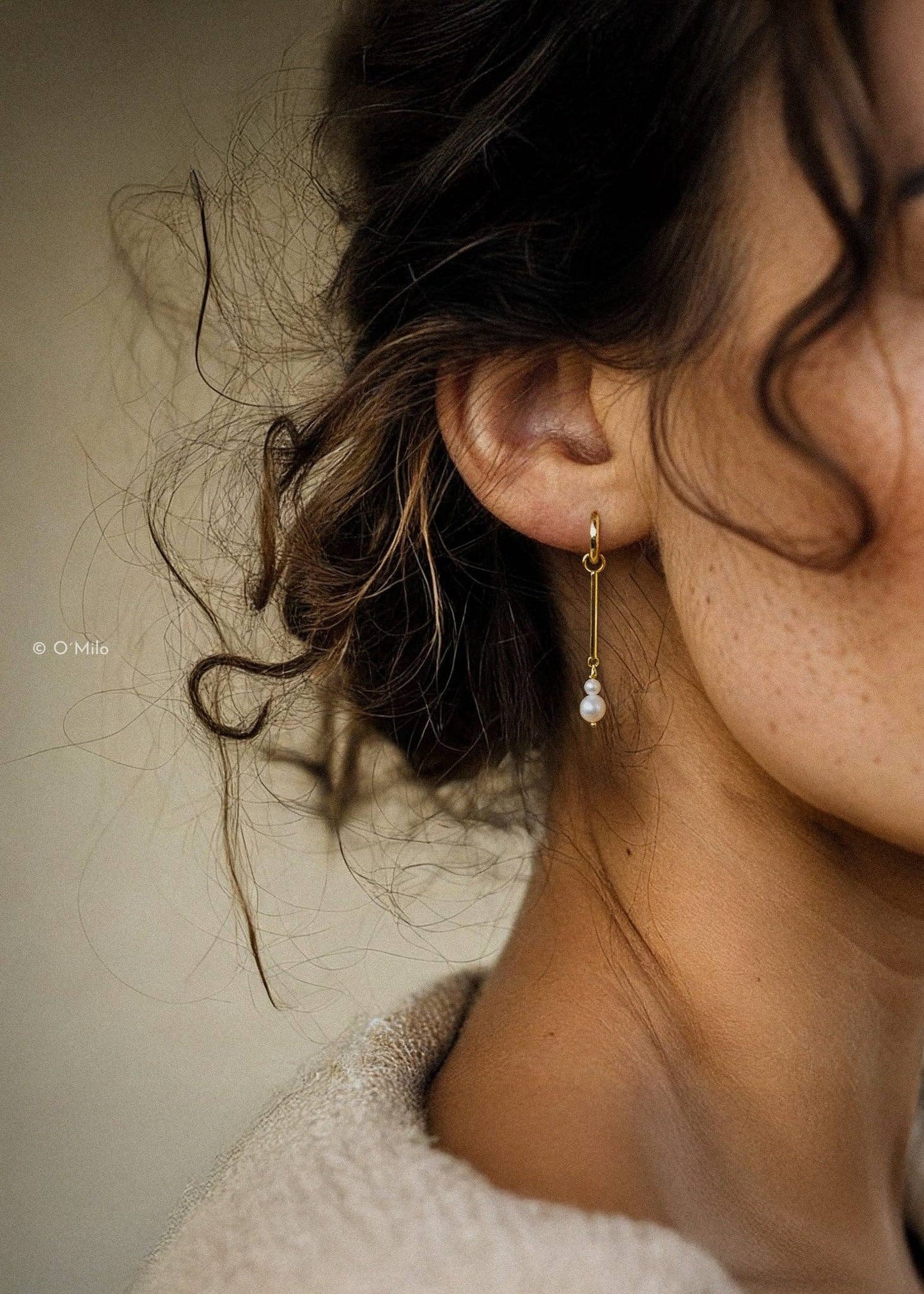 Pareldruppel oorbellen 'Elise'