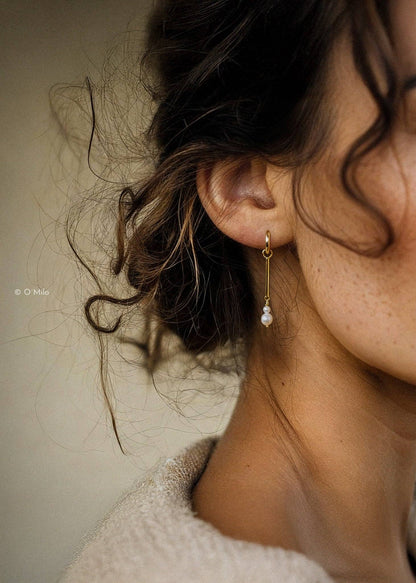 Pareldruppel oorbellen 'Elise'