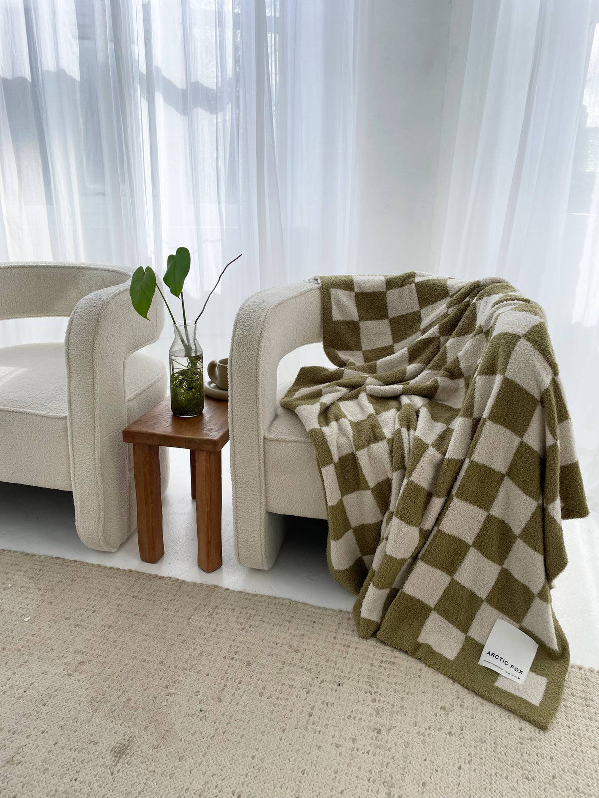 De Teddyplaid - 100% gerecycled - Kaki geruit