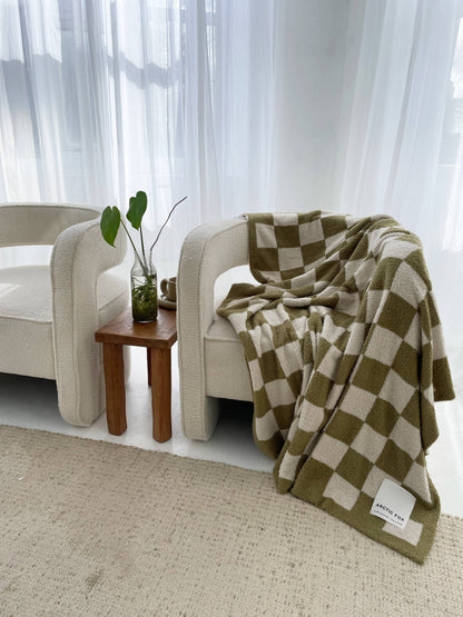 De Teddyplaid - 100% gerecycled - Kaki geruit