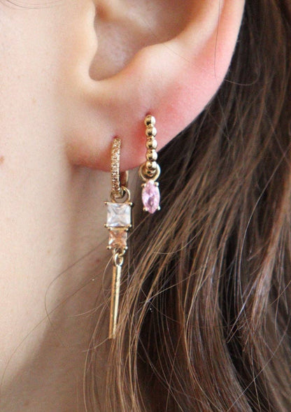 Mini glanzende creool - Champagne