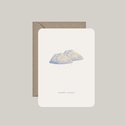 Postkaart 'zachte troost' met enveloppe